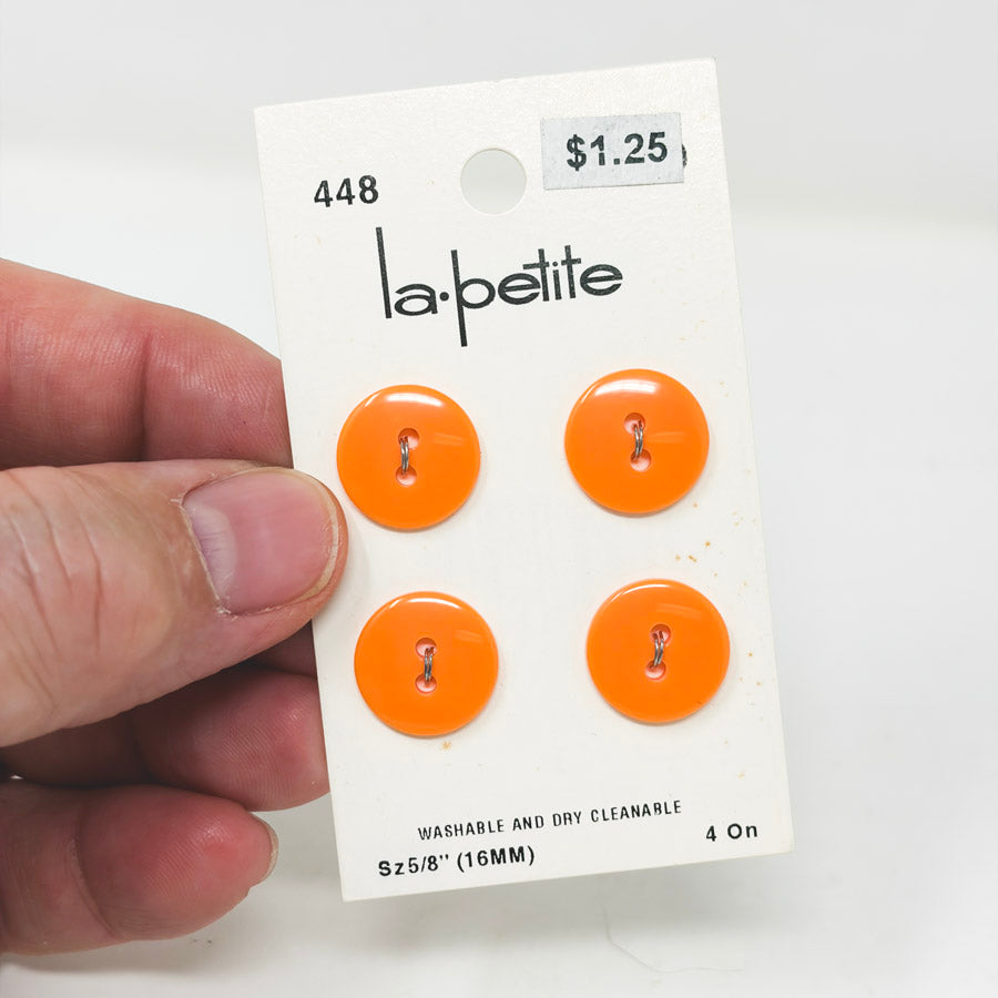 La Petite 5/8" Orange Buttons