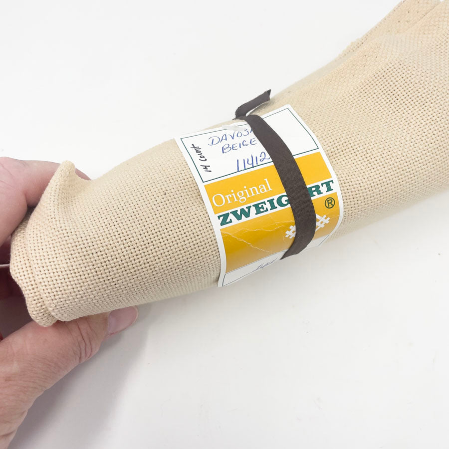 1 Yd. - 18 Count - Zweigart Davosa Beige Evenweave Fabric