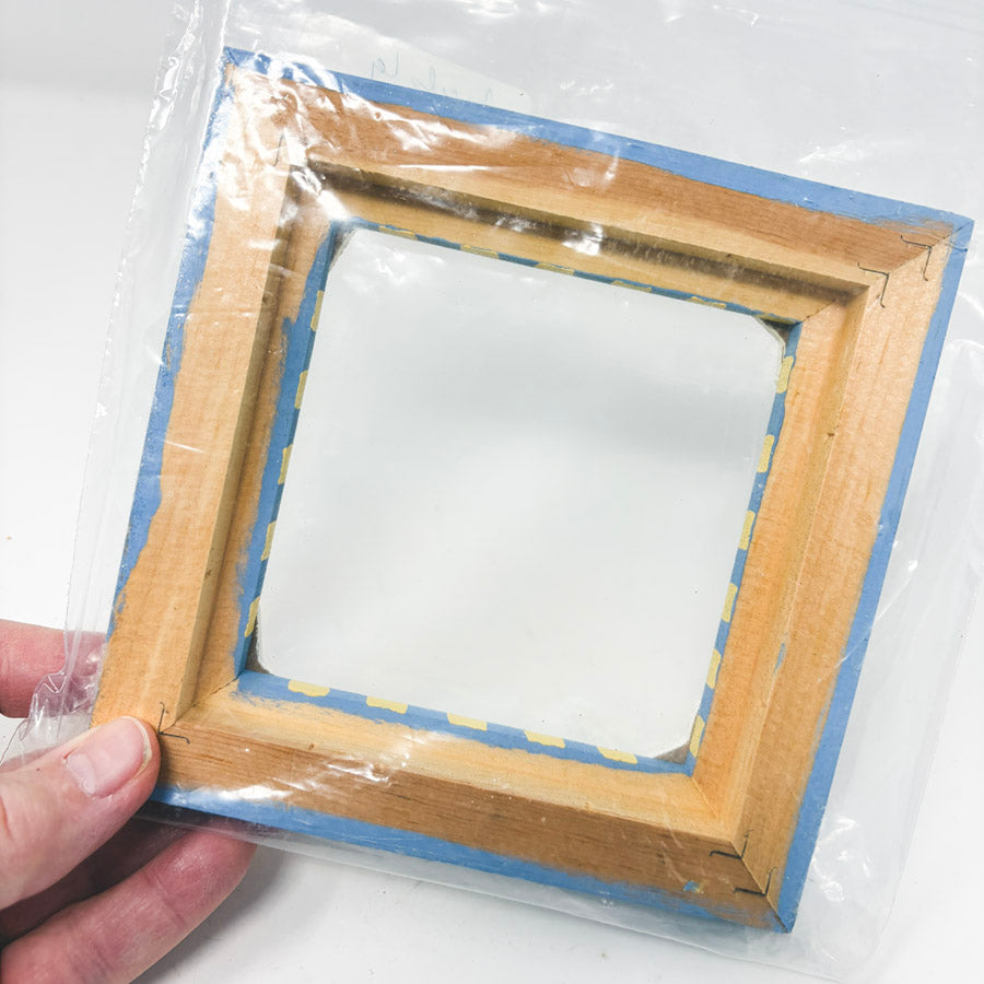Light Blue Glitter & Star Wood Frame