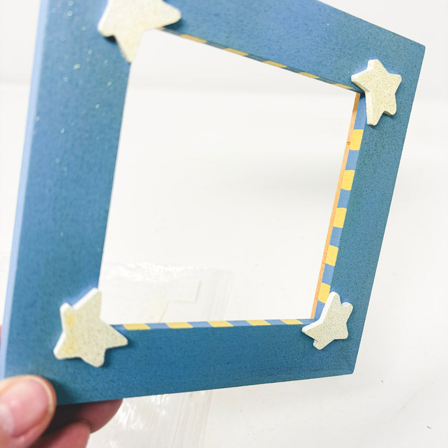 Light Blue Glitter & Star Wood Frame