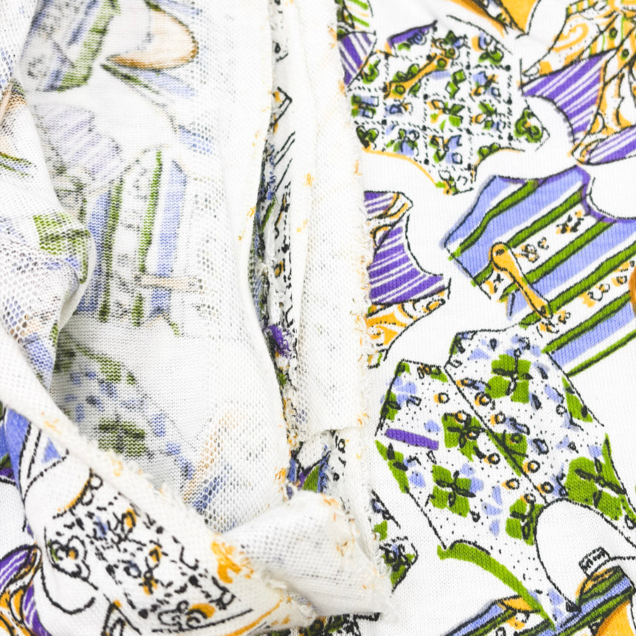 2 Yds x 60" Vest Print Jersey Cotton Fabric