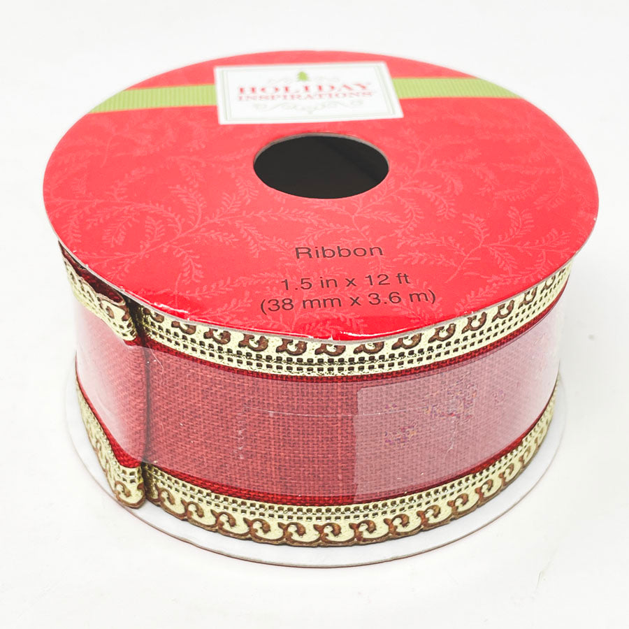 Red With Gold Trim Wired Ribbon – Hello Art Hatchery
