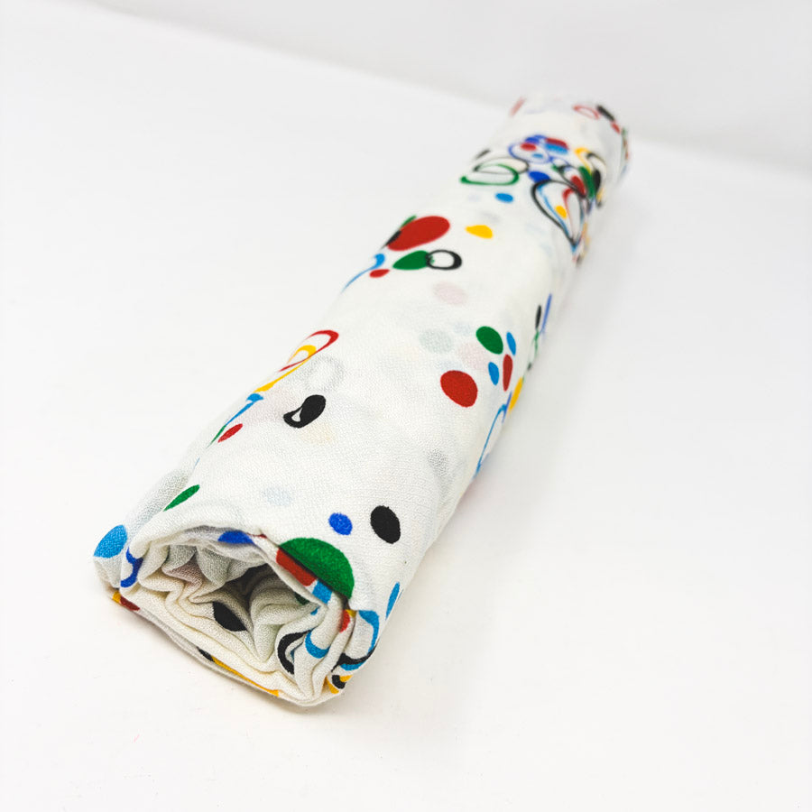 1.75 Yds x 42" Colorful Dots and Circles Polyester Fabric