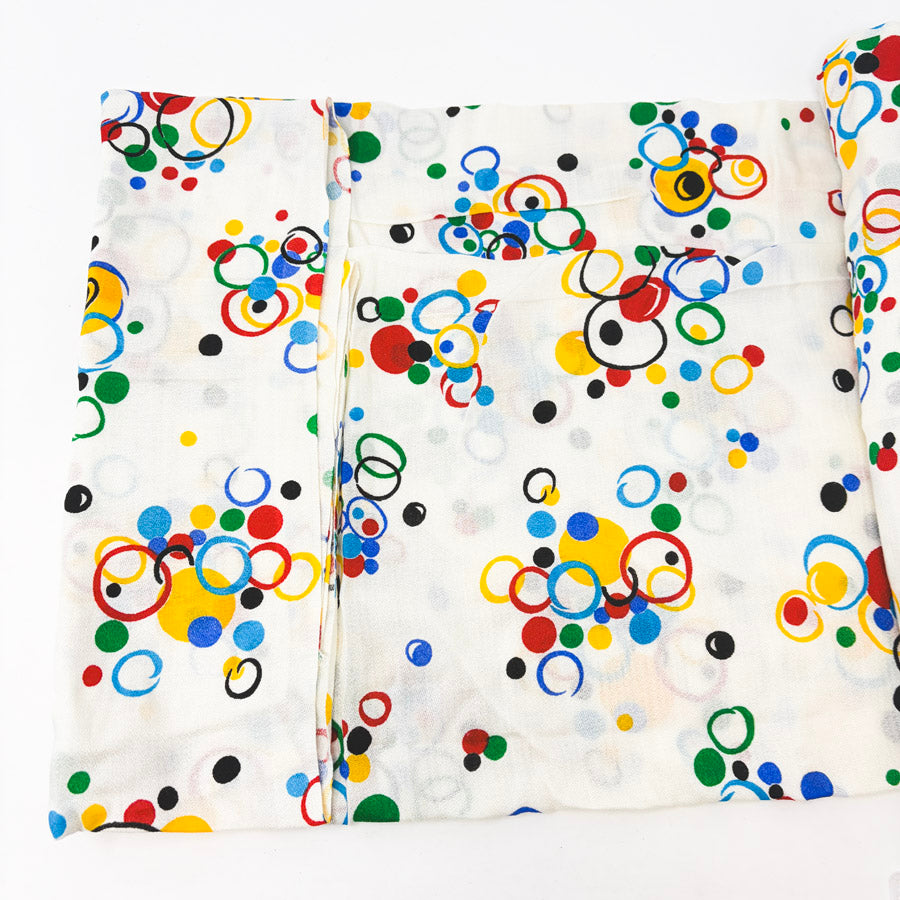 1.75 Yds x 42" Colorful Dots and Circles Polyester Fabric