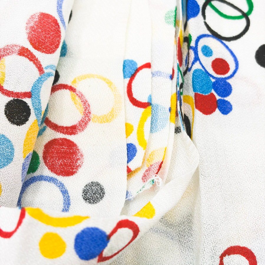 1.75 Yds x 42" Colorful Dots and Circles Polyester Fabric