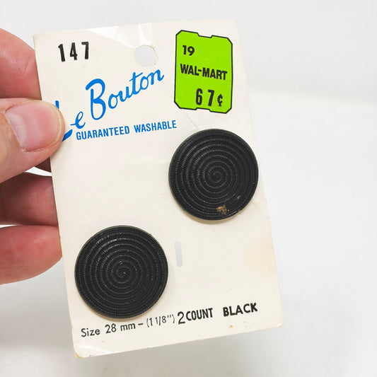 Le Bouton 1-1/8" Black Textured Shank Buttons