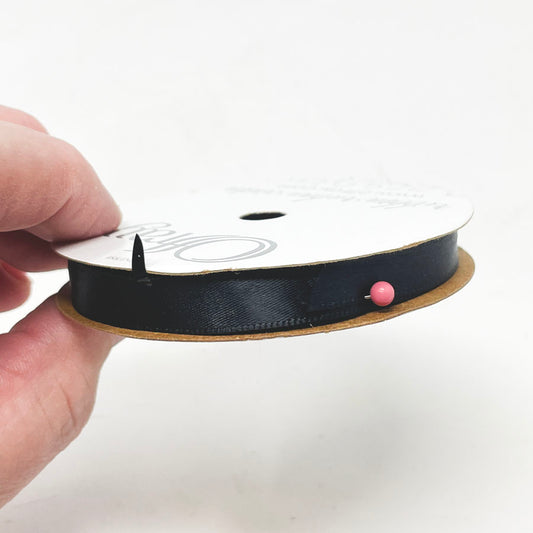 3/8" Black Satin Ribbon