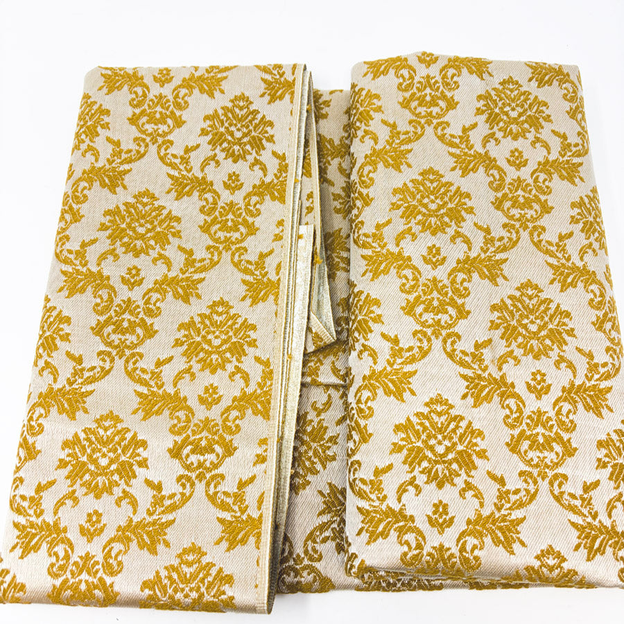 60" x 45" Gold Damask Upholstery Fabric (Small Stain)