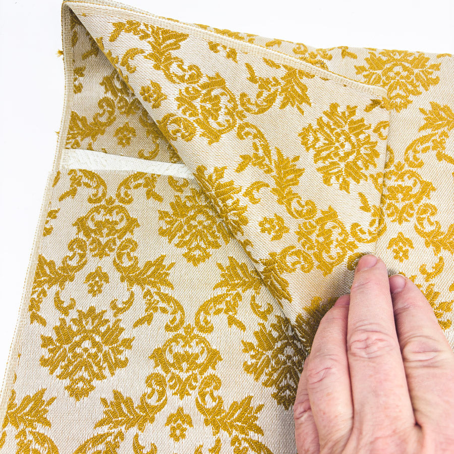 60" x 45" Gold Damask Upholstery Fabric (Small Stain)