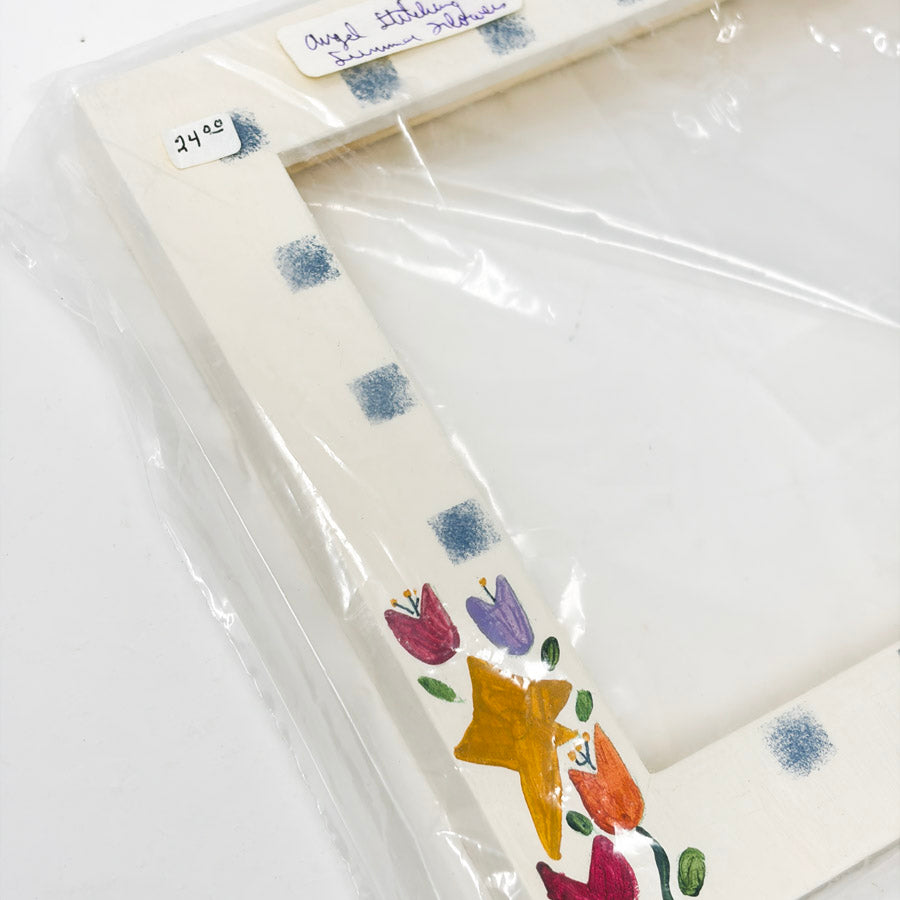 Summer Flowers Painted Wood Frame