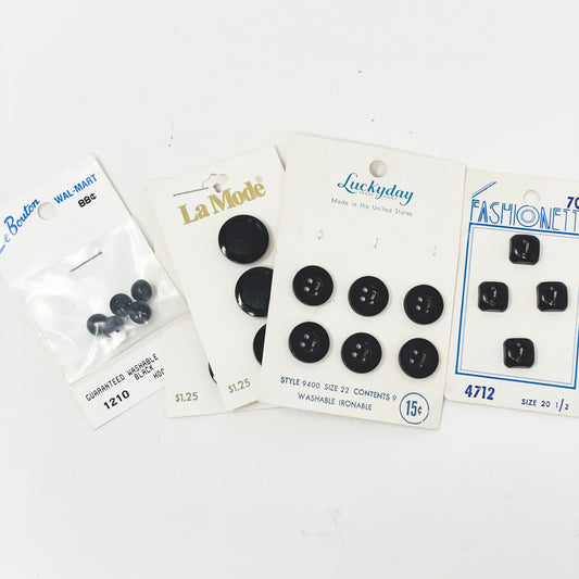Vintage Carded Button Bundle - Black