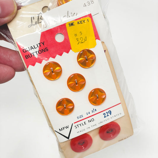 Vintage Carded Button Mega Bundle - Red