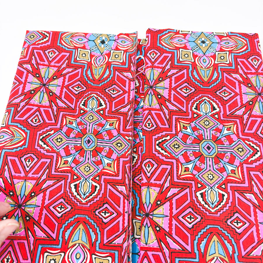 1.5 Yds x 42" Vibrant Pink Mandalas Cotton Fabric