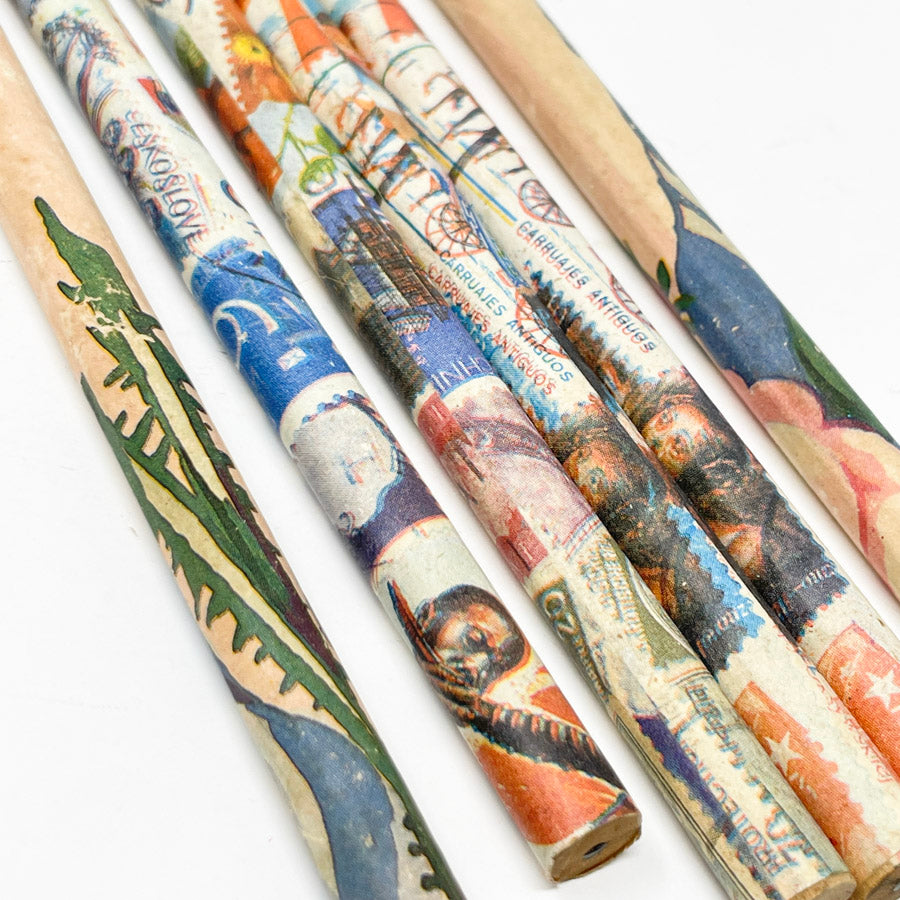 Paper Covered Fancy Pencils (6)