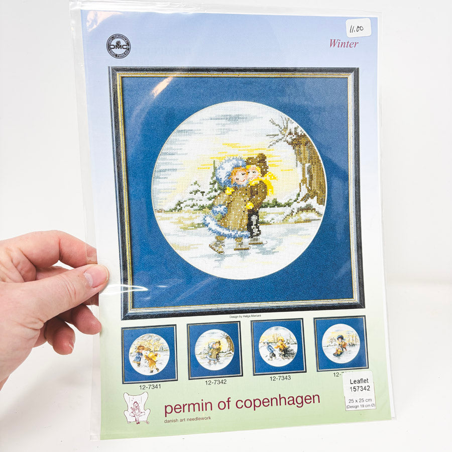 Winter Life Cross Stitch Leaflets by Permin of Copenhagen