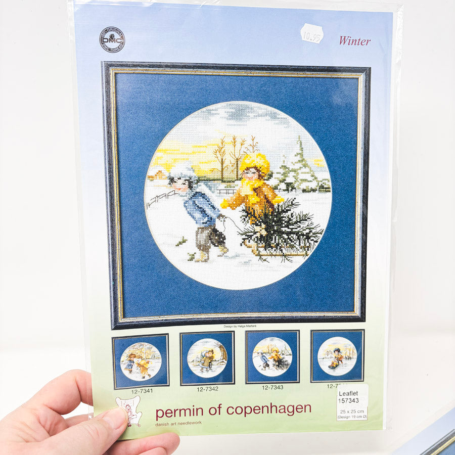 Winter Life Cross Stitch Leaflets by Permin of Copenhagen