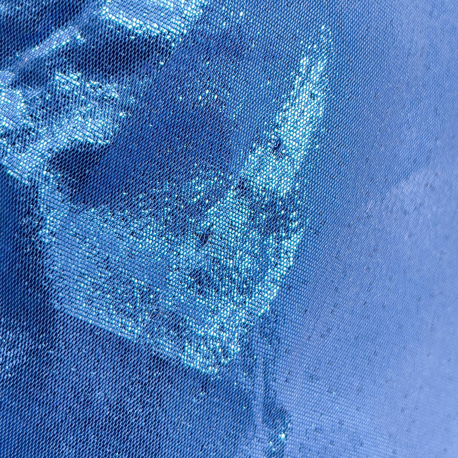 43" x 43" Bright Blue Lame Style Fabric