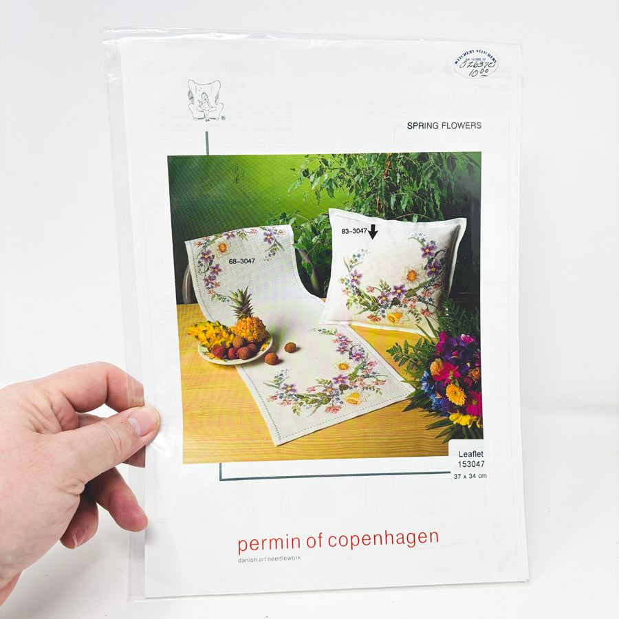 "Spring Flowers" Cross Stitch Leaflet by Permin of Copenhagen