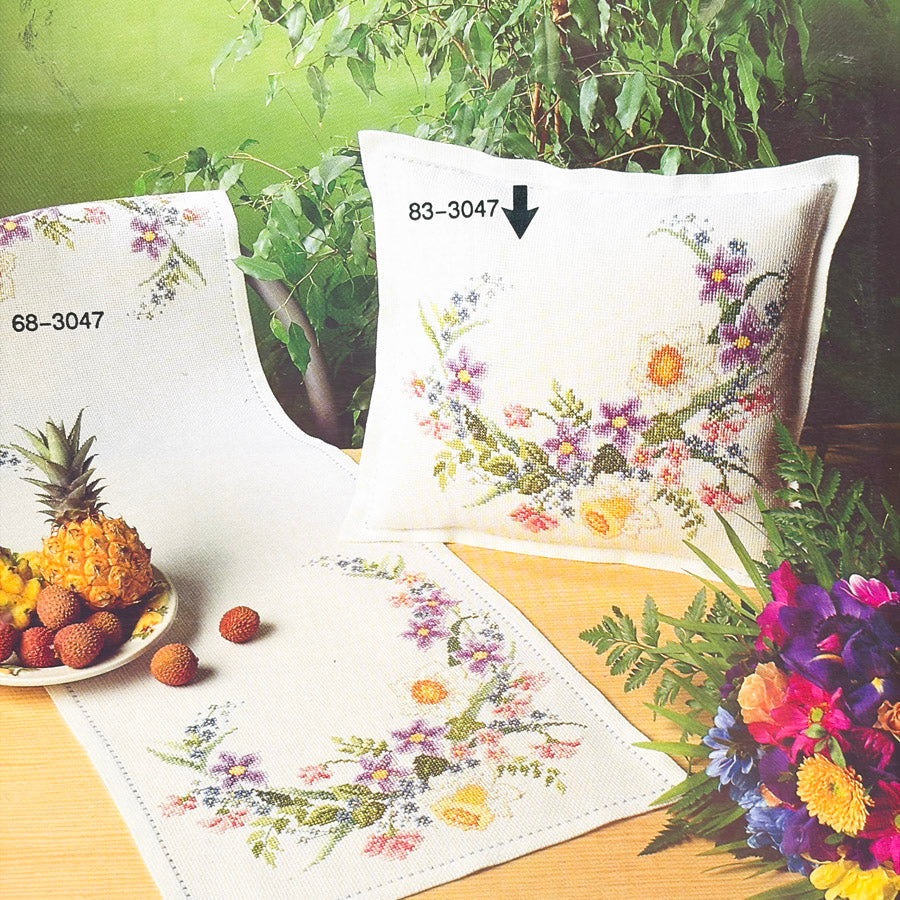 "Spring Flowers" Cross Stitch Leaflet by Permin of Copenhagen