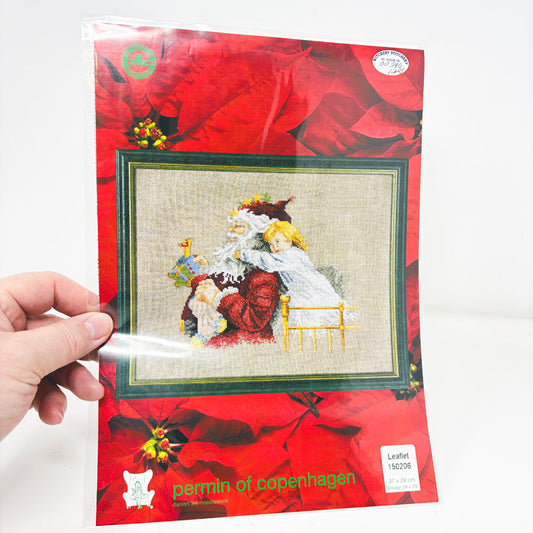 "Santa & Child" Cross Stitch Leaflet by Permin of Copenhagen