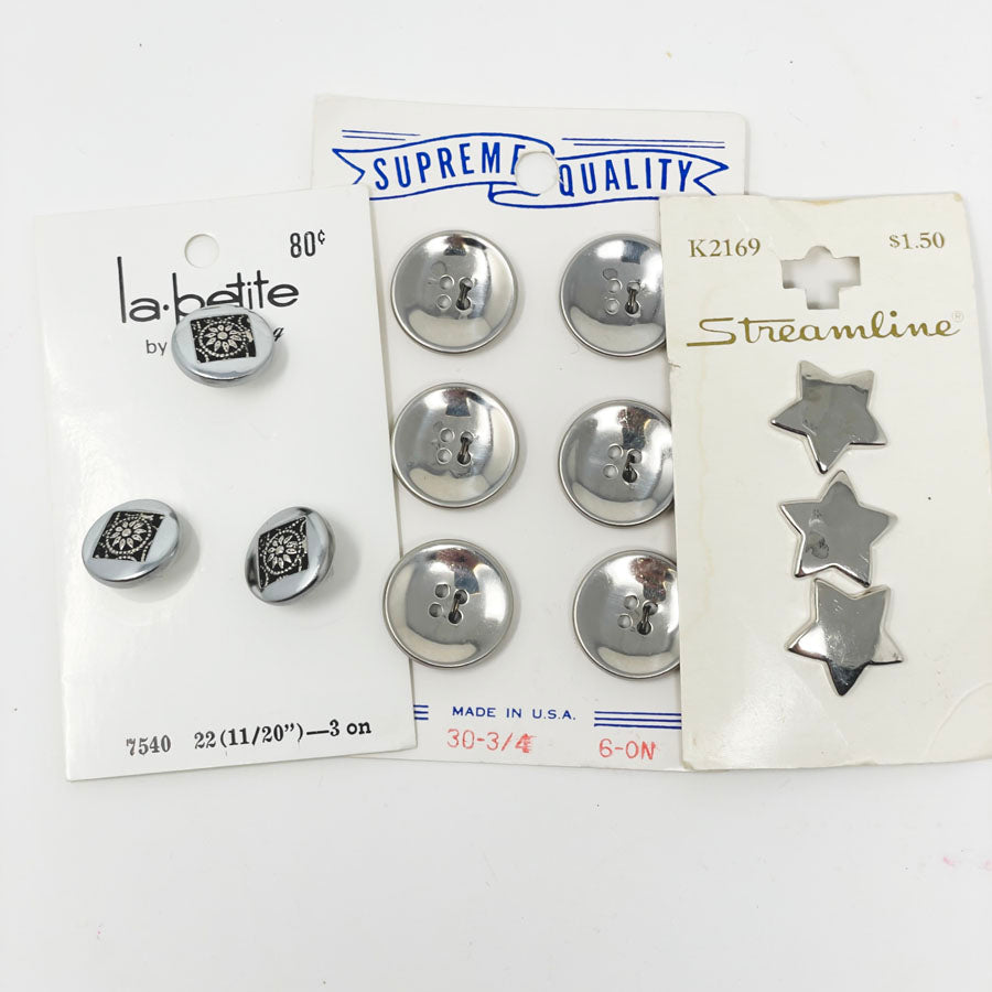 Carded Metal and Metallic Finish Button Pack