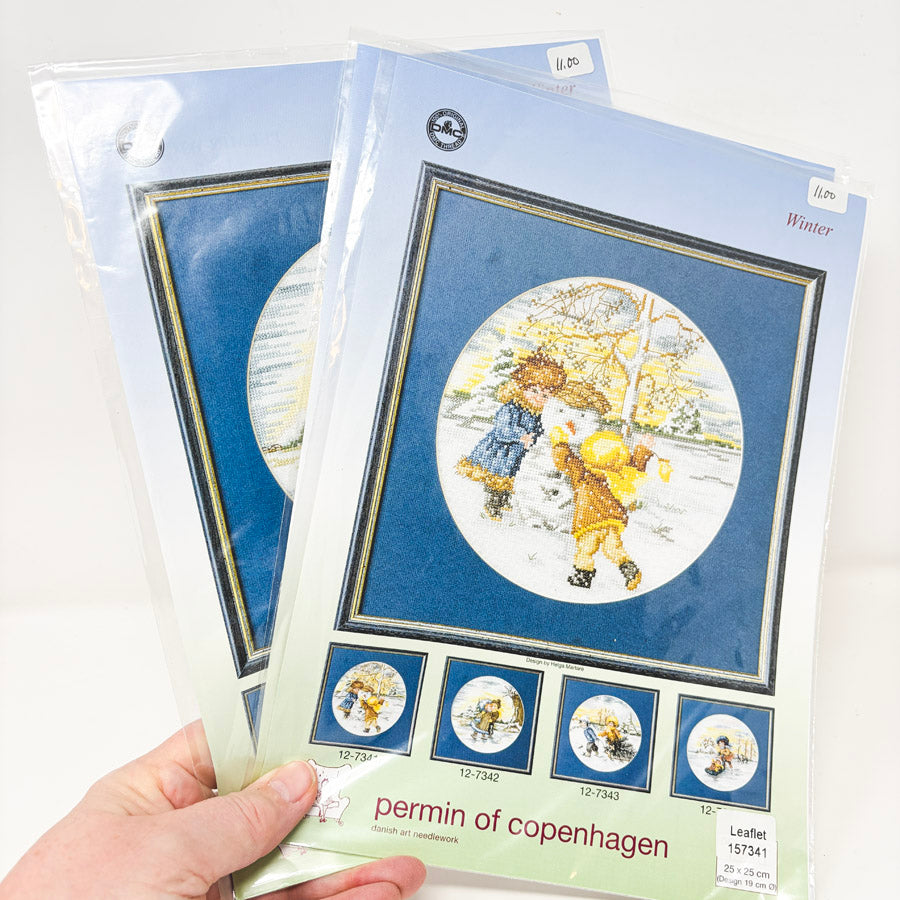 Winter Life Cross Stitch Leaflets by Permin of Copenhagen