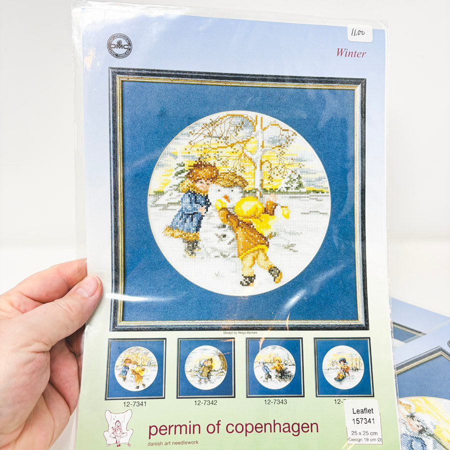 Winter Life Cross Stitch Leaflets by Permin of Copenhagen