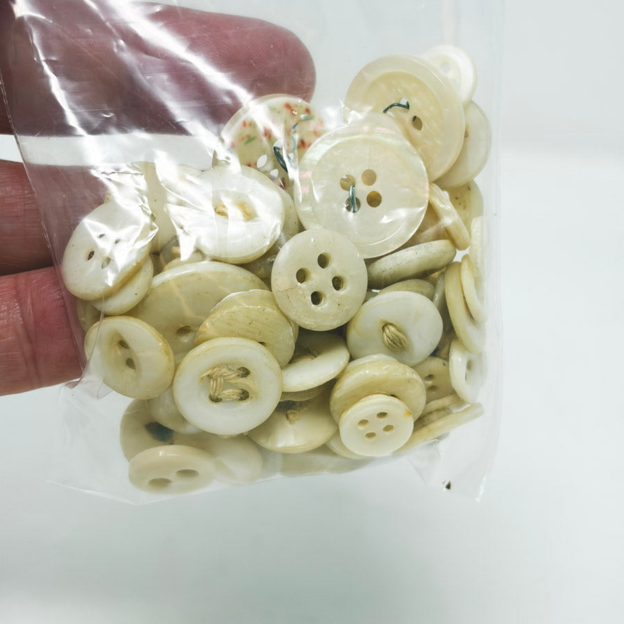 White and Iridescent Button Bundle