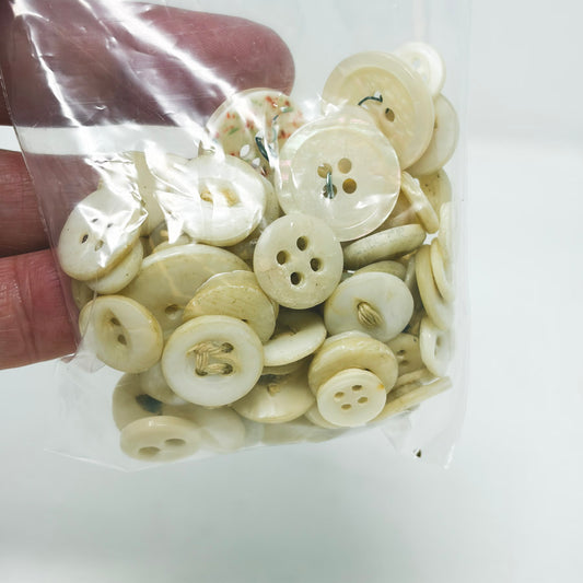 White and Iridescent Button Bundle