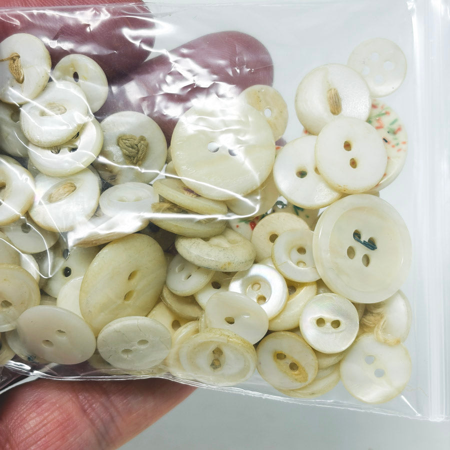 White and Iridescent Button Bundle