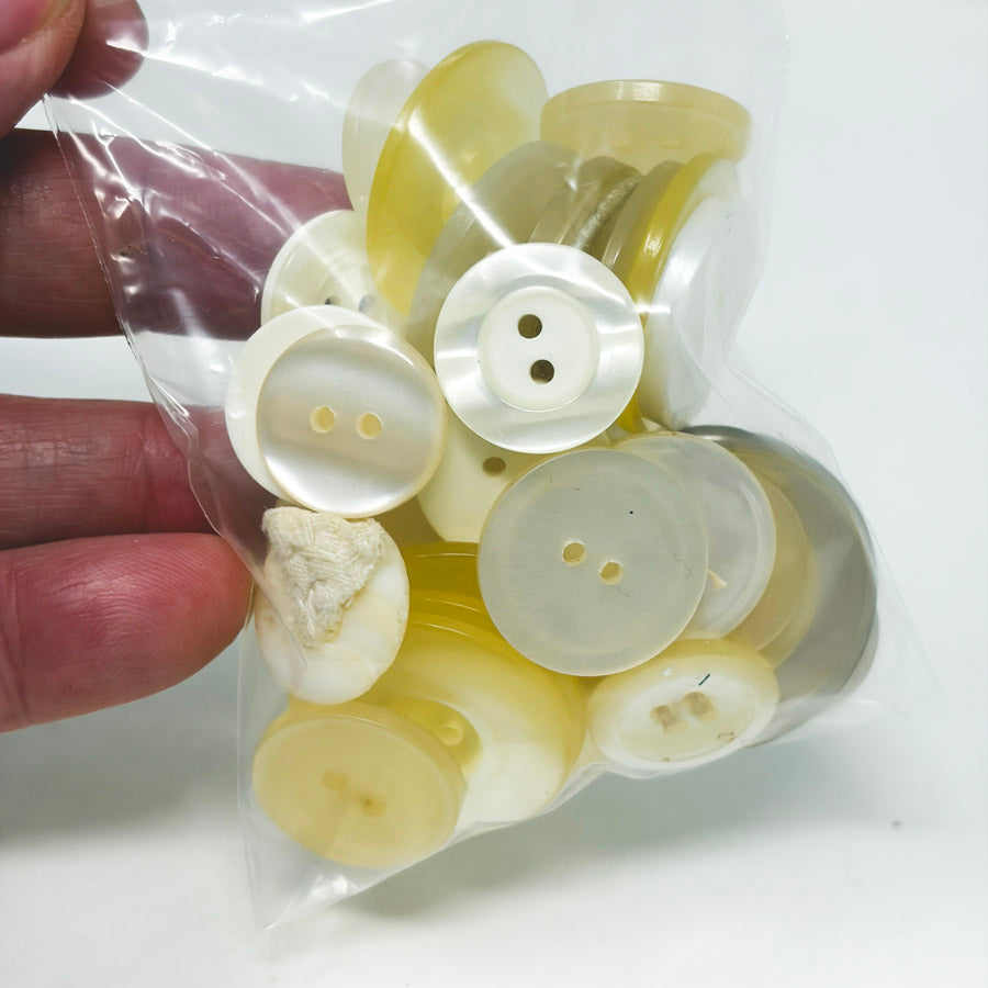 White and Clear Medium Button Bundle