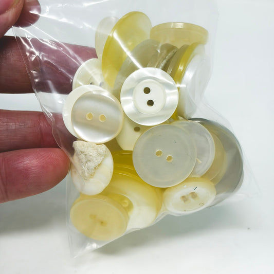 White and Clear Medium Button Bundle