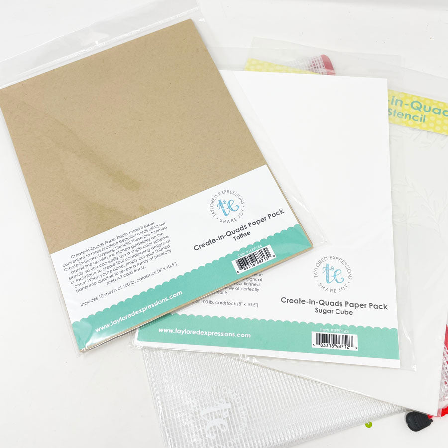 Create in Quads Mistletoe Stencil & Paper Kit by Taylored Expressions