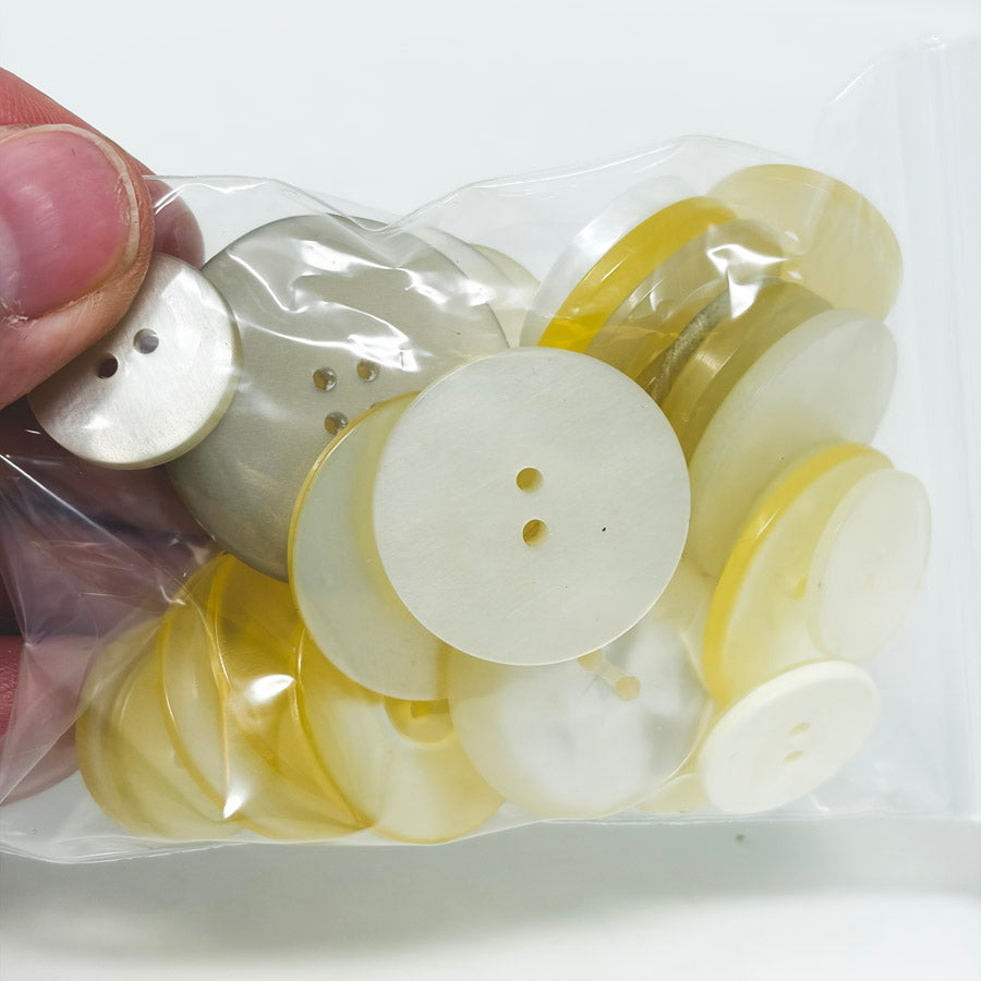 White and Clear Medium Button Bundle