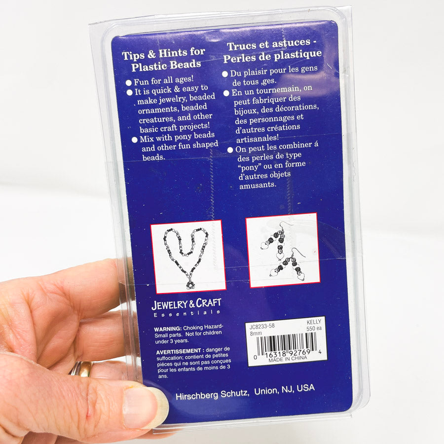 Green Plastic 8mm Faceted Beads