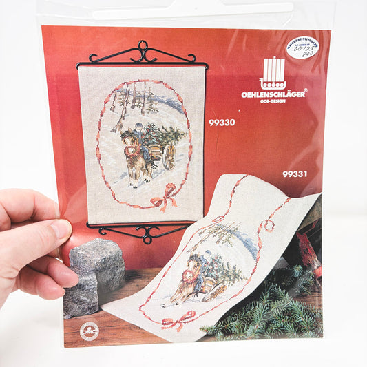 Horse Sleigh Winter Scene Cross Stitch Leaflets by OOE-Design (Patterns 99330–99331)