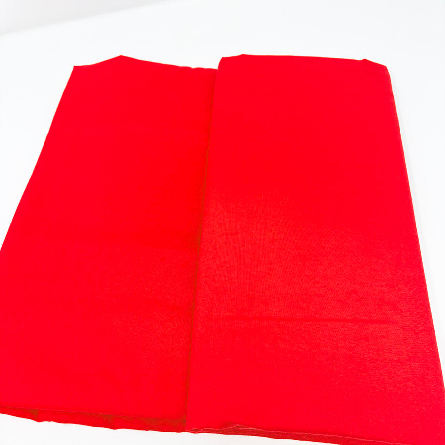 2.5 Yds x 44" Red Loose Woven Cotton Fabric
