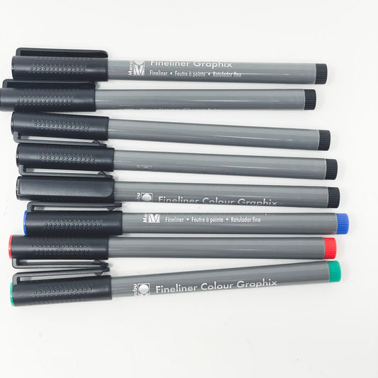 Marbu Fineliner Colour Graphix Pen Set (8)