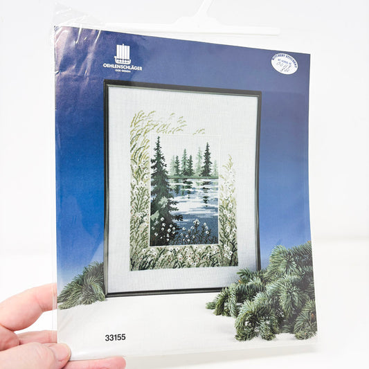 Pine Forest Lake Landscape Cross Stitch Pattern Leaflet by OOE-Design (No. 33155)