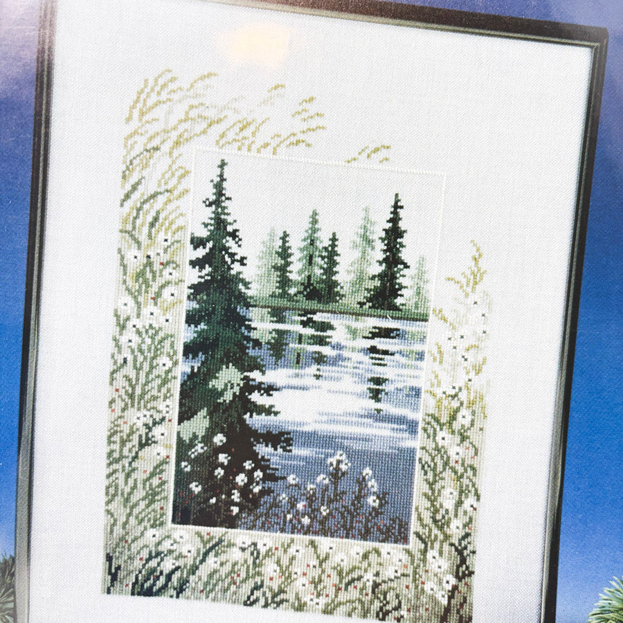 Pine Forest Lake Landscape Cross Stitch Pattern Leaflet by OOE-Design (No. 33155)