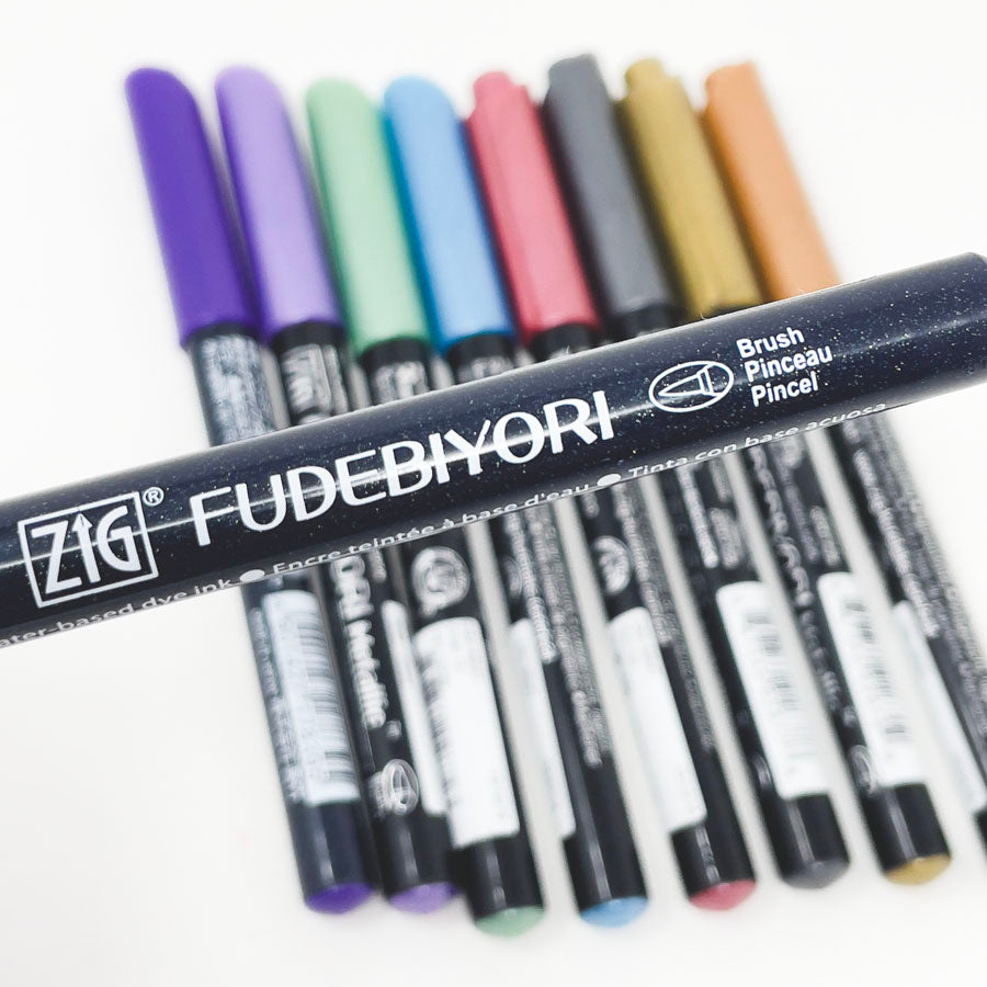 Zig Fudebiyori Metallic +2 Brush Pens (10)