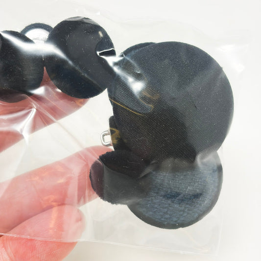 Black and Blue Fabric Covered Shank Buttons