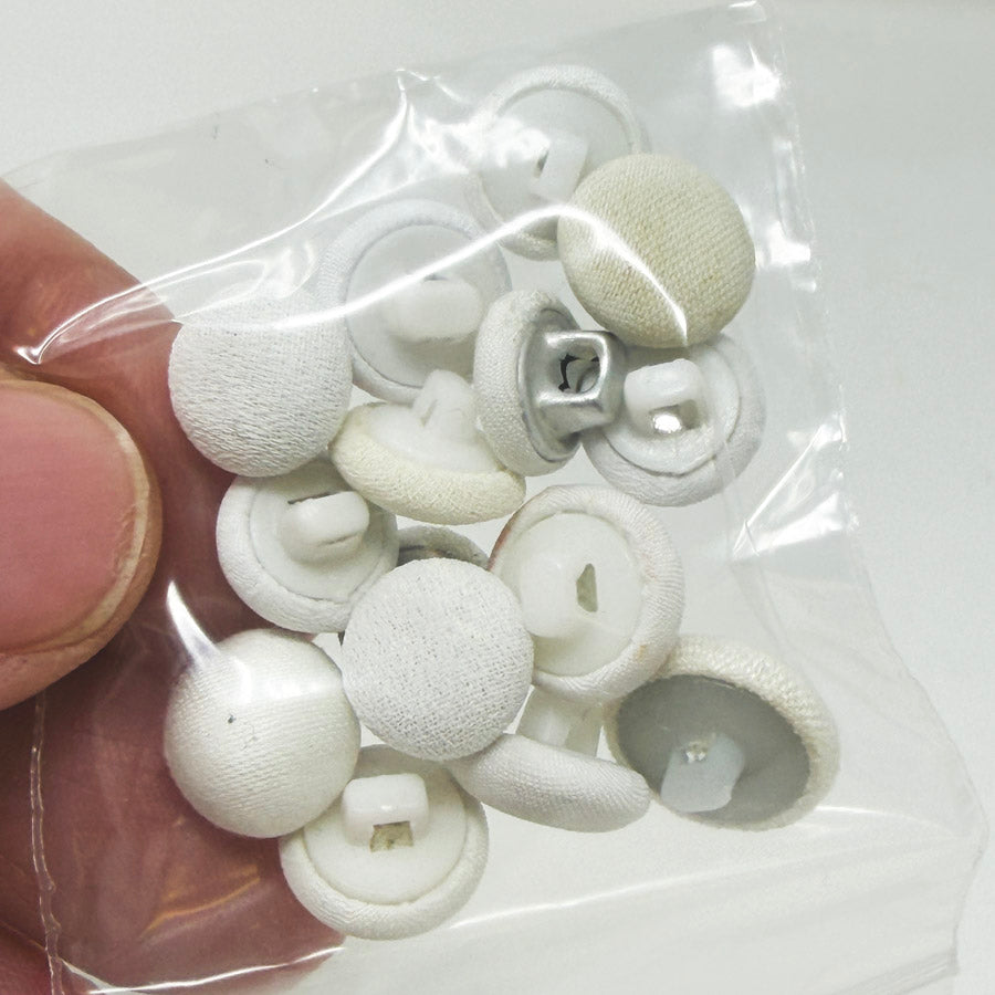 White Fabric Covered Shank Buttons