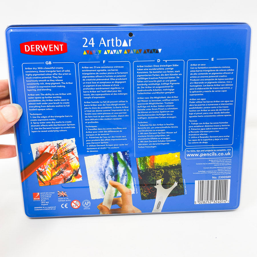 Derwent 24 Artbar Water Soluble Wax Bars