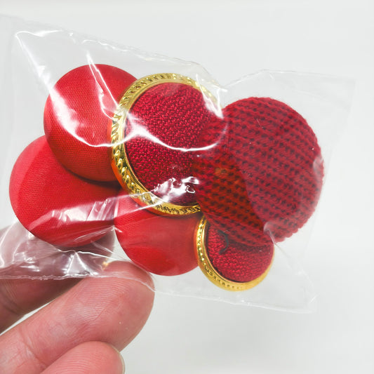 Red Fabric Covered Shank Buttons