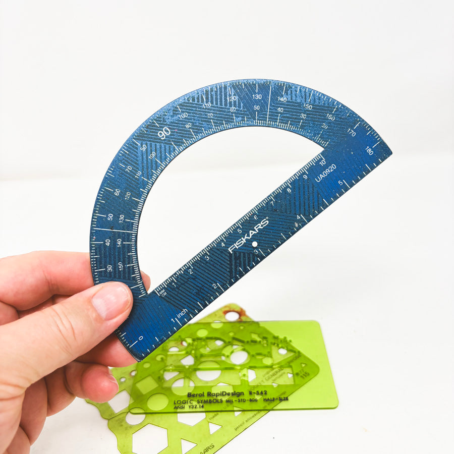 Drawing Tool Bundle with Protractor and Drafting Templates