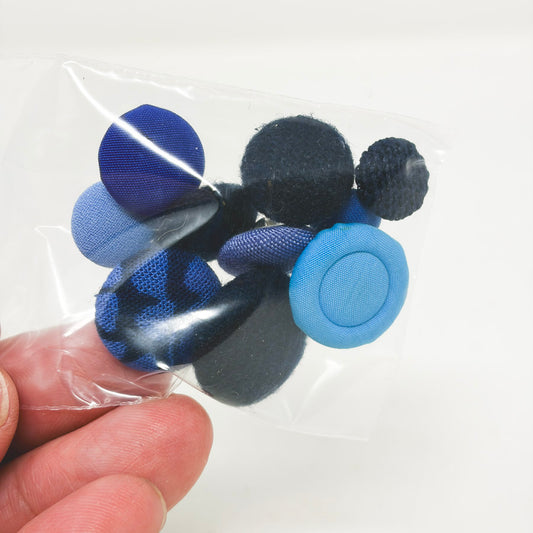 Blue Fabric Covered Shank Buttons