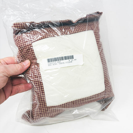 Large Red Check Tuckaway Pillow for Needlepoint