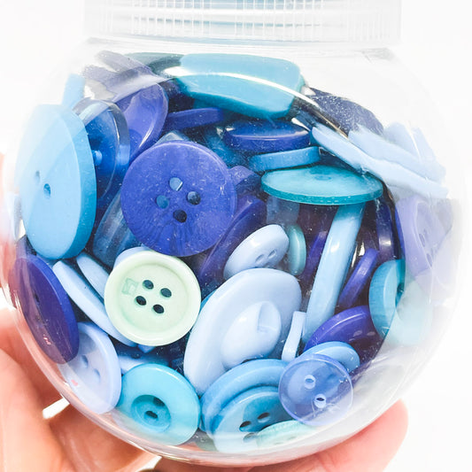 Blue Button Jar