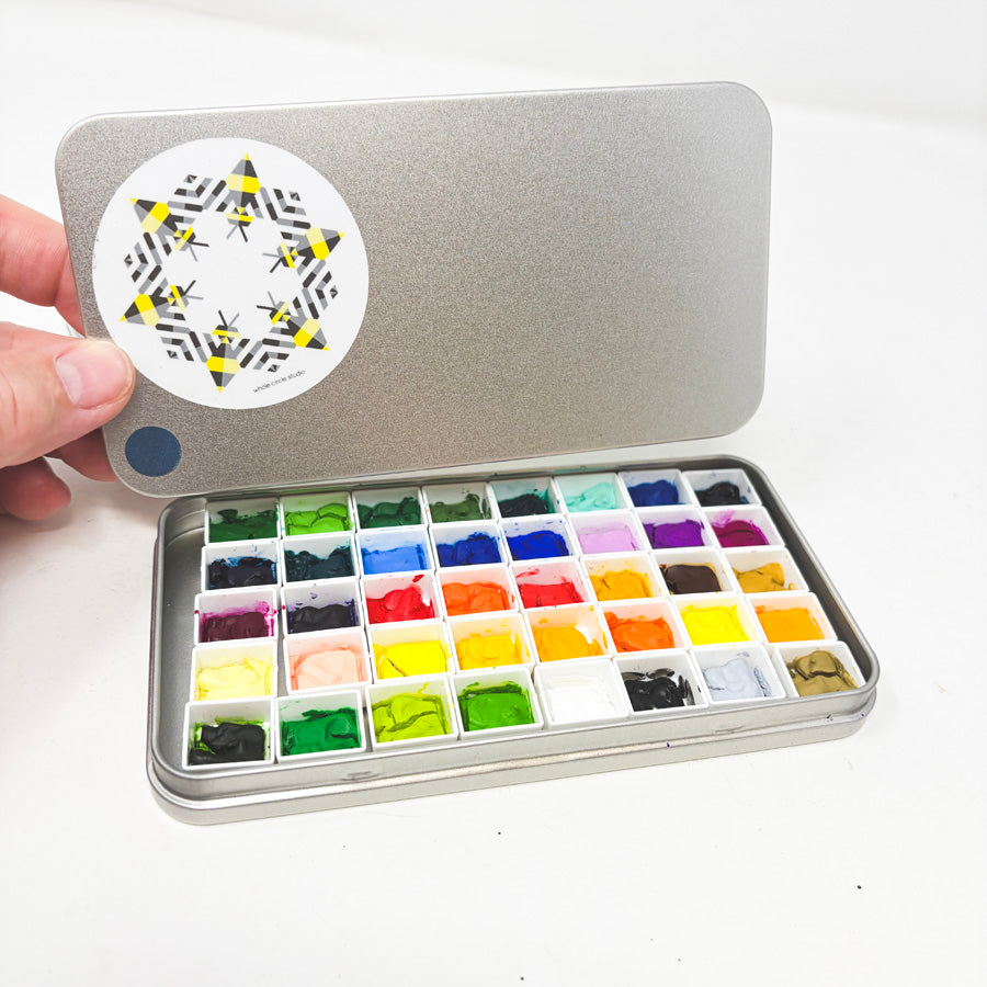 Unknown Paints in Metal Tins with Trays